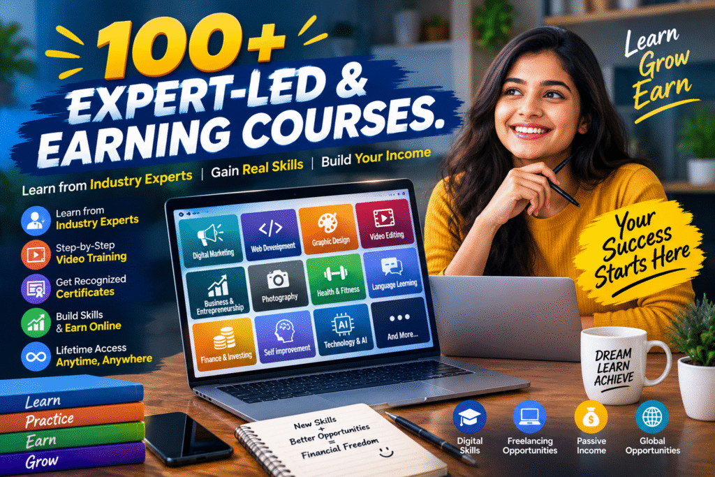 100+ expert led & earning courses.
